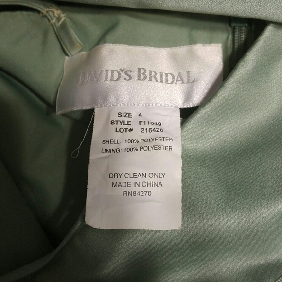 Peridot David's Bridal F11649 Bridesmaid's Dress - Picture 4 of 6